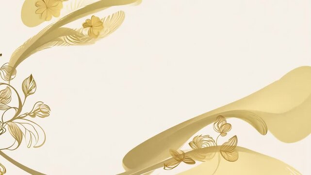 Golden Floral Wallpaper Generative AI