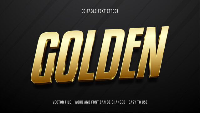 Editable shiny gold text effect