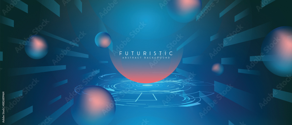 Poster futuristic technology abstract background. abstract futuristic curve digital line design.modern futu