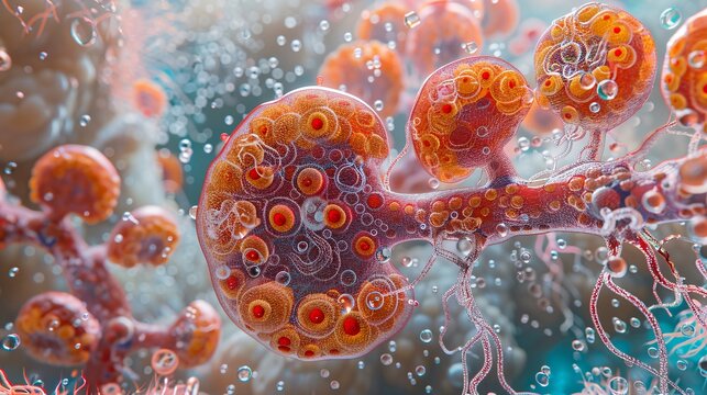 Kidney disease effects: visual representation of renal pathology and its impact on kidney tissue, great for medical education and research.