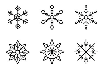 Snowflake Whisper line art refined winter art