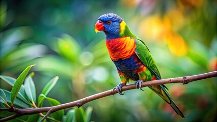 Colorful parrot perched on a branch, parrot, colorful, branch, wildlife, bird, feathers, tropical, exotic, vibrant