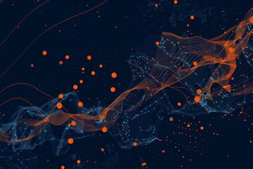 banner background design for high tech Data conferenceï¼Œwith orange transfer to dark blue 