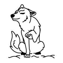 Obraz premium A hand drawn icon of a wolf 