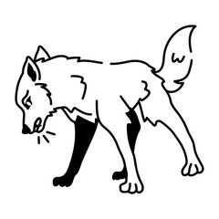 A hand drawn icon of a wolf 