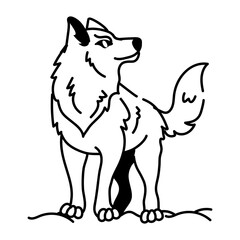 A hand drawn icon of a wolf 