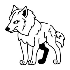 A hand drawn icon of wolf mascot 