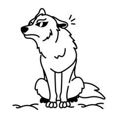 A doodle style icon of a canid 