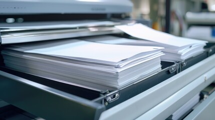 Copier tray filled with A4 papers