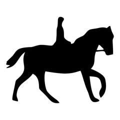 silhouette or illustration of a person riding a horse