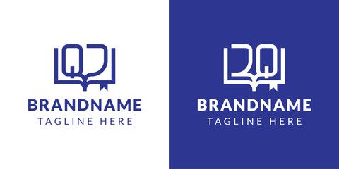 Letters QJ and JQ Book Logo, suitable for business related to book with QJ or JQ initials