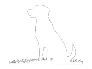 Fototapeta premium Continuous one line art of a dog.
