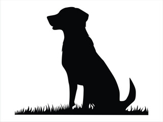 dog silhouette on white background