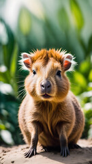 newborn capybara isolated on background