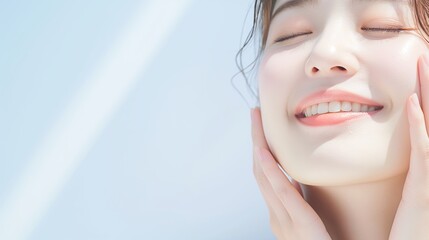 Beauty face. Woman with natural makeup and healthy skin portrait. Skin care, cosmetic concept