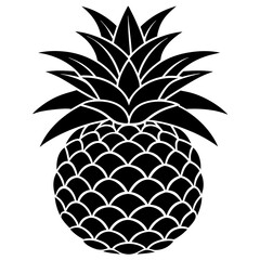 Obraz premium pineapple silhouette vector illustration