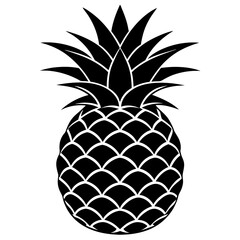 Obraz premium pineapple silhouette vector illustration