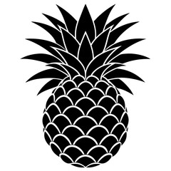 Obraz premium pineapple silhouette vector illustration