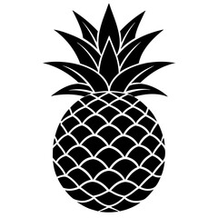 Obraz premium pineapple silhouette vector illustration