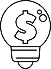 Light bulb with a dollar sign inside representing a business idea