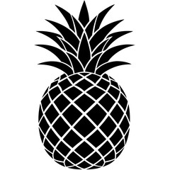 Obraz premium pineapple silhouette vector illustration