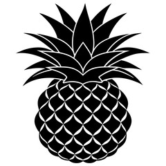 Obraz premium pineapple silhouette vector illustration