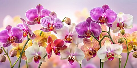 Exquisite Orchid Array perfect for luxury floral designs, spa graphics, botanical art, and event decorations, luxury, floral