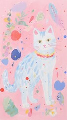 Cat art painting animal.