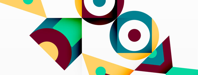 Colorful circle and triangle abstract background. Template for wallpaper, banner, presentation, background