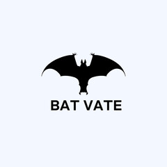 Bat Logo Design Minimalist Silhouette Scary Illustration