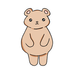 hand drawn cute bear character illustration