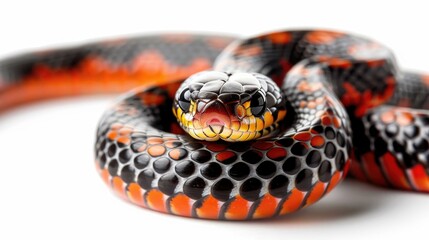 Fototapeta premium King snake isolated against white backdrop