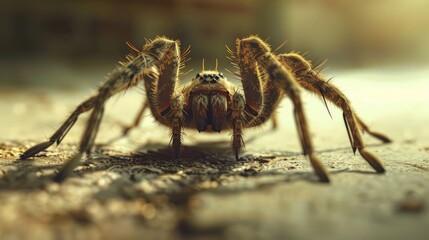 Large spider on light surface