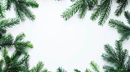 Isolated white background with Christmas green outline