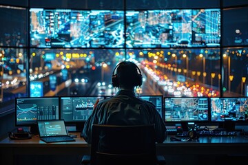 Smart city control center optimized by big data analytics.