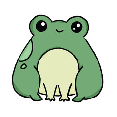 cute frog cartoon character illustration