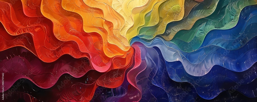 Poster a swirling vortex of vibrant colors, blending and merging into a mesmerizing pattern.
