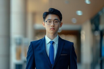 Fototapeta premium Portrait of a Young Man in a Suit