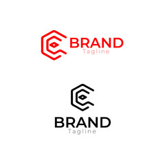 Modern and strong letter E initials logo design