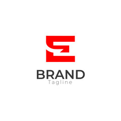 Modern and strong letter E initials logo design