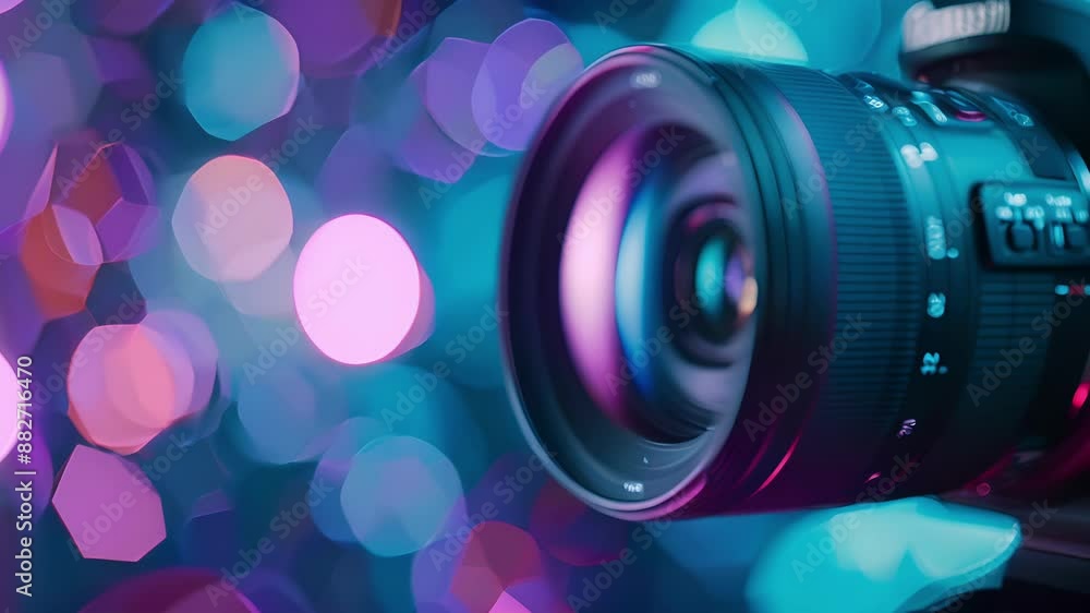 Poster closeup of the camera sensor capturing light and turning it into digital information with an array o