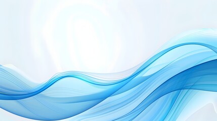 Obraz premium Flowing Blue Waves Abstract Digital Art Background