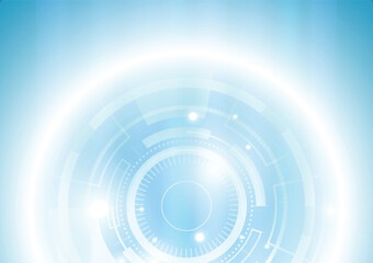 Abstract high tech futuristic technology design. Round shape. Circle Sci-fi element light .abstract futuristic background of blue glowing technology sci fi frame hud ui