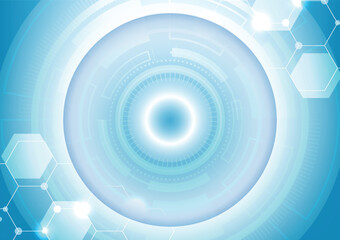 Abstract high tech futuristic technology design. Round shape. Circle Sci-fi element light .