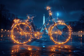 A playful reminder of the benefits of cycling for both personal health and the environment.