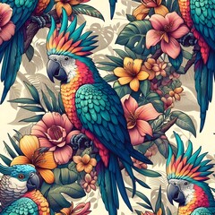 Pattern design of cockatoo parrots