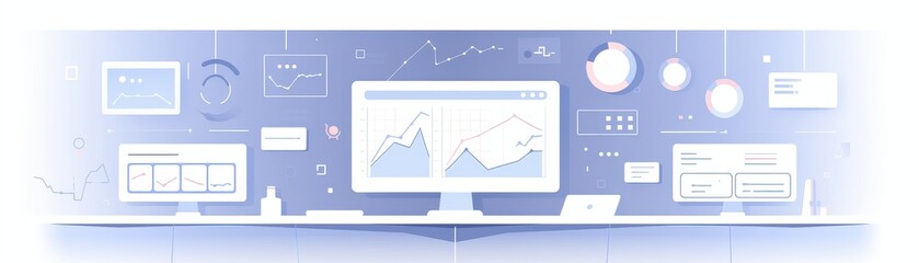 Fototapeta premium Subtle flat design, easy-to-use dashboard, current features