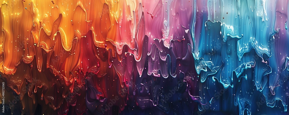 Aufkleber a splash of paint on a canvas, its colors bleeding and blending into each other.
