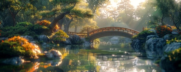 Zen Serenity: Japanese Garden Oasis, 4K hyperrealistic photo