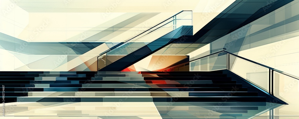Poster a pixel art rendition of a minimalist composition of lines and shapes, conveying pixelated elegance 